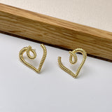 Line Spiral Love Heart Earrings Female – Gifts for Her — 1