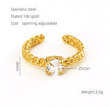 Retro Titanium Steel Moonstone Ring Hip Hop Irregular – Useful Gifts — 9