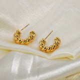 Ladies Twist Spiral Hoop Earrings 18K Gold Plated – Useful Gifts — 3