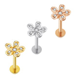 Zircon Little Flower Women's Ear Bone Stud Screw Human – Gifts for Her — 4