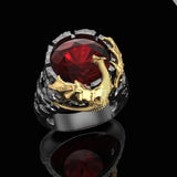 Personalized Gold Two-tone Ruby Dragon Ring New Men's – Gifts for Him — 2