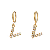 18K Gold Plated Micro Set Zircon Letter Earrings – Gifts for Her — 11