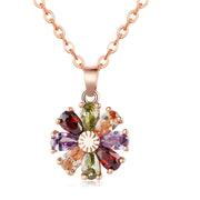 Copper Zircon Floral Diamond Necklace Stud – Jewelry Gift Ideas — 3