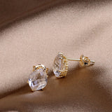 Women's Natural White Crystal Earrings – Gifts for Her — 4