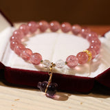 Single Circle Quartz Jade Strawberry Crystal String – Small Gift Ideas — 4