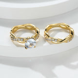 Women's Fashion Four-claw Twist Drill Ring Set – Stylish Gifts — 4