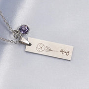 December Flower Birthday Stone Necklace Laser – Jewelry Gift Ideas — 7
