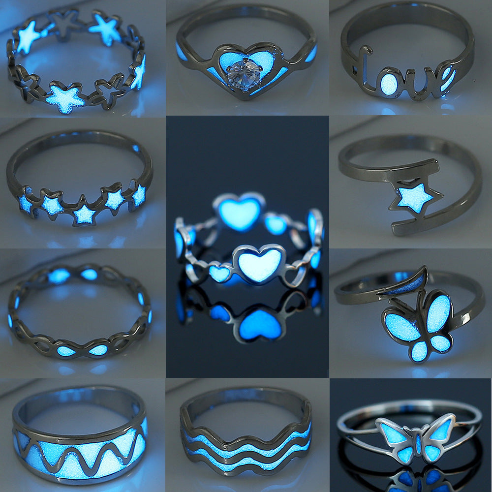 Fashion Luminous Love Retro Fluorescent Ring – Stylish Gifts — 1