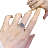 Oval White Diamond Ice Flower Cut Wedding Ring – Gifts for Her — 6