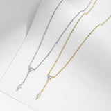 S925 Silver Round Diamond Y-shaped Chain – Jewelry Gift Ideas — 4