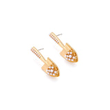 Alloy Inlaid Pearl Small Shovel Earrings – Unique Gift Ideas — 5