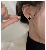 Women's Cross Black Small Square Earrings Versatile – Gifts for Her — 2