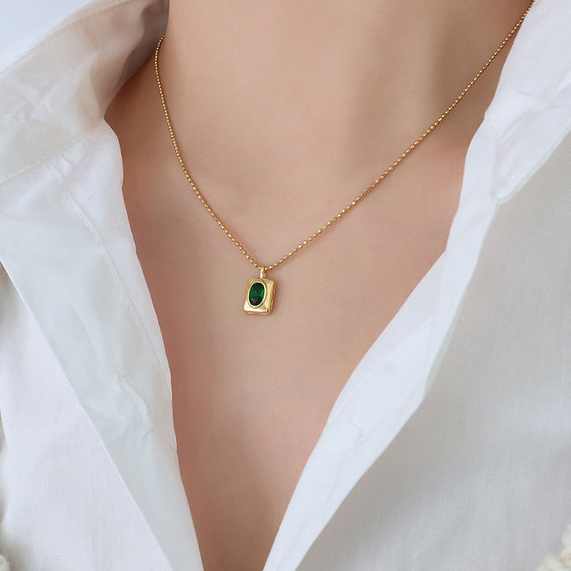 Light Luxury Oval Necklace Titanium Steel – Jewelry Gift Ideas — 1