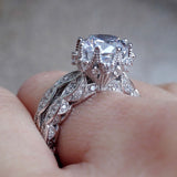 Flash Drill Round Engagement Set Ring Ladies Ring Hand – Stylish Gifts — 5