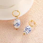 Vintage Hand Painted Blue And White Ceramic Beaded – Stylish Gifts — 19