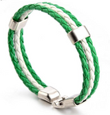 Flag Color Leather Bracelet PU Leather Bracelet – Jewelry Gift Ideas — 12