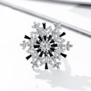 Rotating Double Layer Snowflake Ring Full Diamond Ring – Gifts for Her — 1