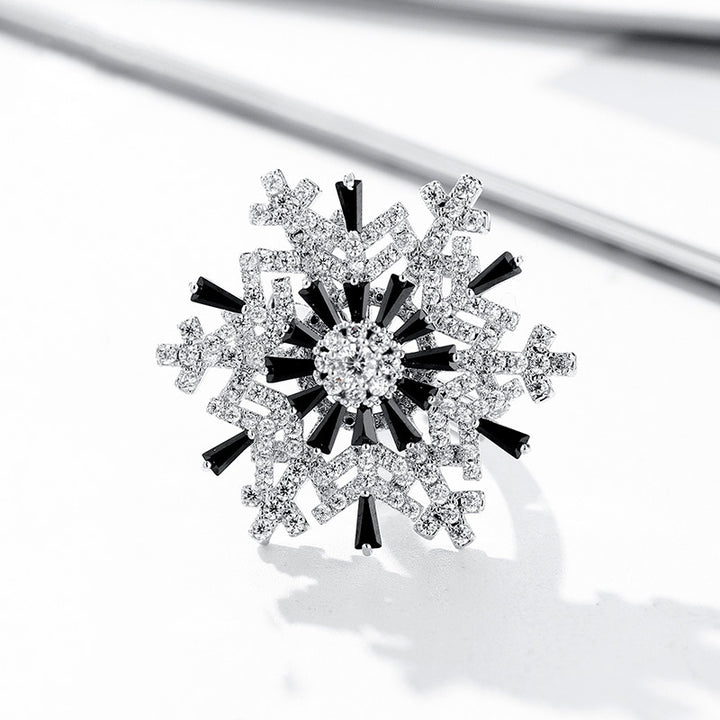 Rotating Double Layer Snowflake Ring Full Diamond Ring – Gifts for Her — 1