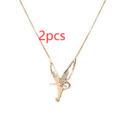Diamond Angel Wings Necklace Charm Fashion – Jewelry Gift Ideas — 6