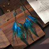 Drop Shaped Point Diamond Chain Tassel Earrings – Thoughtful Gifts — 5