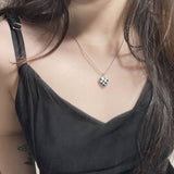Checkerboard Love Titanium Steel Chain Necklace – Jewelry Gift Ideas — 6