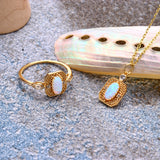 Retro Temperament Geometric Faux Opal Ring For Women – Gifts for Her — 2