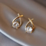 Women's Fashion Silver Pin Cross Zirconia Earrings – Stylish Gifts — 3
