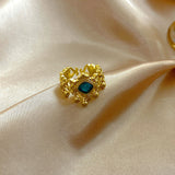 Chinese Style Blue Green Golden Balls Tassel Ring – Stylish Gifts — 3
