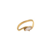 Horse Eye Zircon Ring Titanium Steel Plated 18K Gold – Practical Gifts — 11