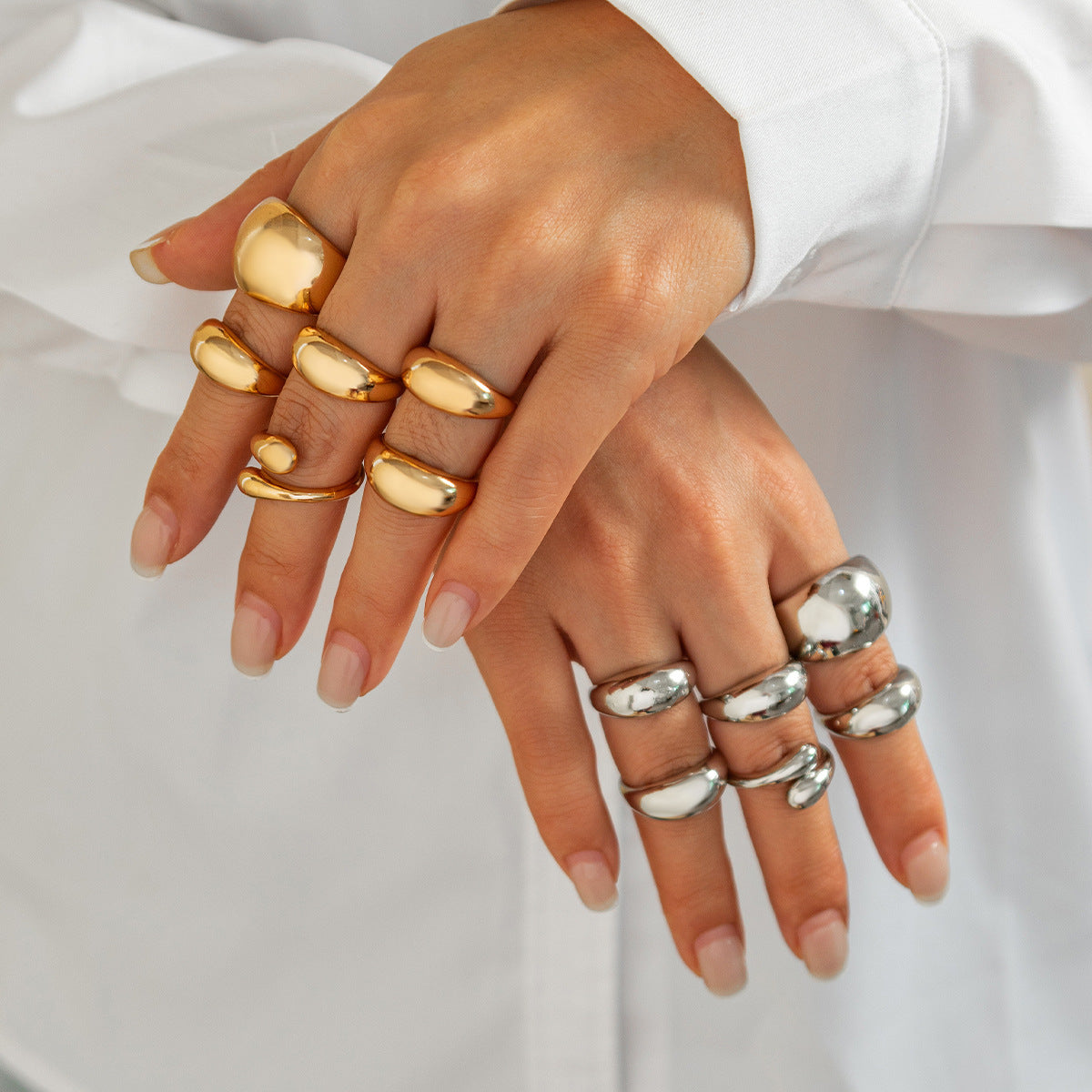 Alloy Simple Bracelet Ring Geometric Design Fashion – Stylish Gifts — 1