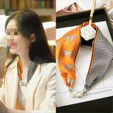 Magnetic Buckle Silk Women Scarf Pearl Necklace – Stylish Gifts — 11