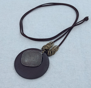 Female Diamond Thread Wood Chip Pendant Long – Jewelry Gift Ideas — 5