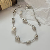 Women's Irregular Metal Pearl Necklace – Jewelry Gift Ideas — 4