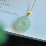 Hetian Jade Princess Buckle Pendant 18K Gold – Jewelry Gift Ideas — 7