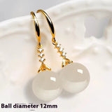 Elegant Silvering Earrings Female Chalcedony Green – Gifts for Her — 10