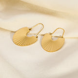 Stainless Steel Rib Scallop Earrings – Birthday Gifts — 5