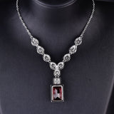 Luxury Pigeons-blood Ruby Square Diamond Necklace – Jewelry Gift Ideas — 2
