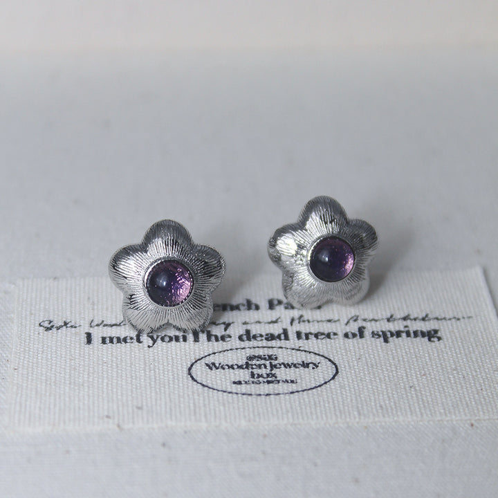 Fashion Craft Purple Flower Earrings – Stylish Gifts — 1
