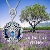 Celtic Tree Of Life Pendant Necklace Blue Circle – Jewelry Gift Ideas — 6