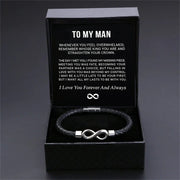 8-word Stainless Steel Black Handmade Leather – Jewelry Gift Ideas — 4