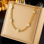 Cold Wind Diamond Heart Thick Chain Simple – Jewelry Gift Ideas — 6