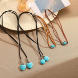 Turquoise Double Layer Flanelle Rope Necklace – Jewelry Gift Ideas — 3