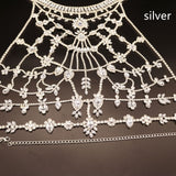 Fashion Luxury Rhinestone Flower Chest Chain – Stylish Gifts — 3