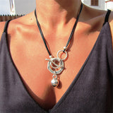 Bohemian Ring Leather Necklace OT Buckle Drop – Jewelry Gift Ideas — 2
