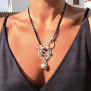 Bohemian Ring Leather Necklace OT Buckle Drop – Jewelry Gift Ideas — 2
