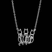 Titanium Cute Kitten Monogrammed Necklace – Jewelry Gift Ideas — 18
