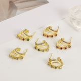 Fashion Three Rings Multilayer Diamond Earrings – Stylish Gifts — 17