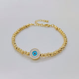 Beaded 18K Copper-plated Gold Lucky Blue Eyes – Jewelry Gift Ideas — 5