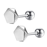 Men's Sterling Silver Geometric Spiral Earrings – Gifts for Him — 9
