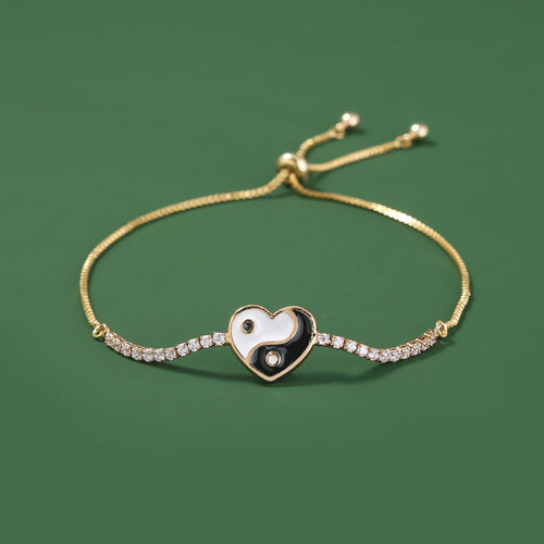 Brass Heart Gold Plated Oil Drip Zircon – Jewelry Gift Ideas — 2